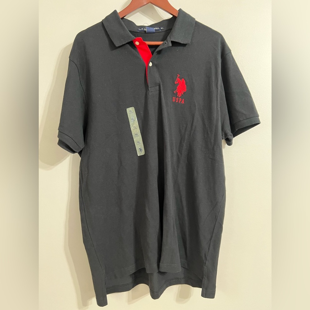 NWT U.S. Polo Assn. Black Short Sleeve Shirt Men’s Size XL
